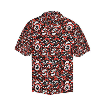 Black And Red Illustration Art Hawaiian Shirt, Hawaiian For Gift