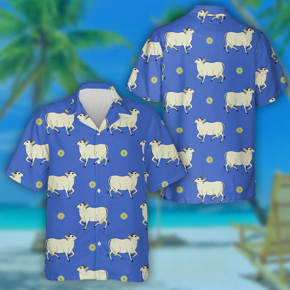 Kawaii Cow Doodle Style On Brown Hawaiian Shirt, Hawaiian For Gift