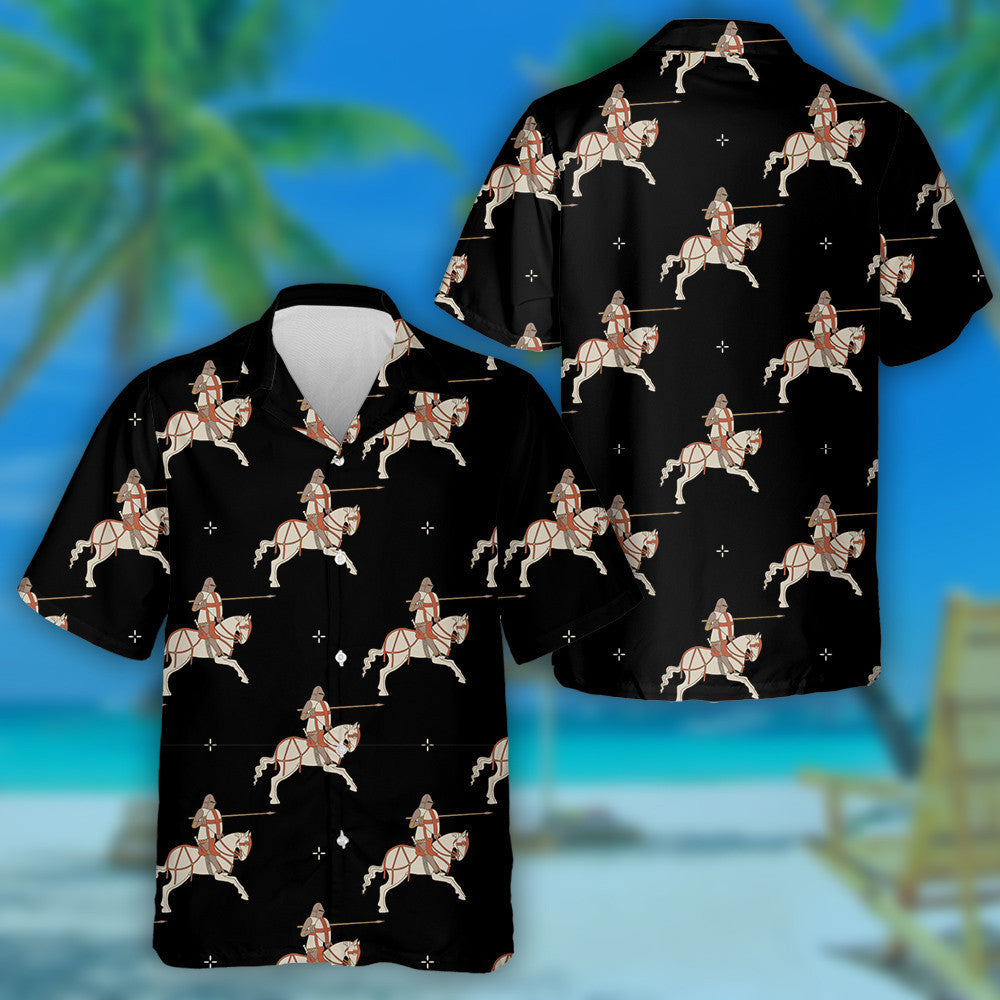 Ridirí Meánaoise ag Marcaíocht ar Chapall Agus Crosa Beaga Léine Haváís, Bronntanas Léine Haváís, Bronntanas Nollag