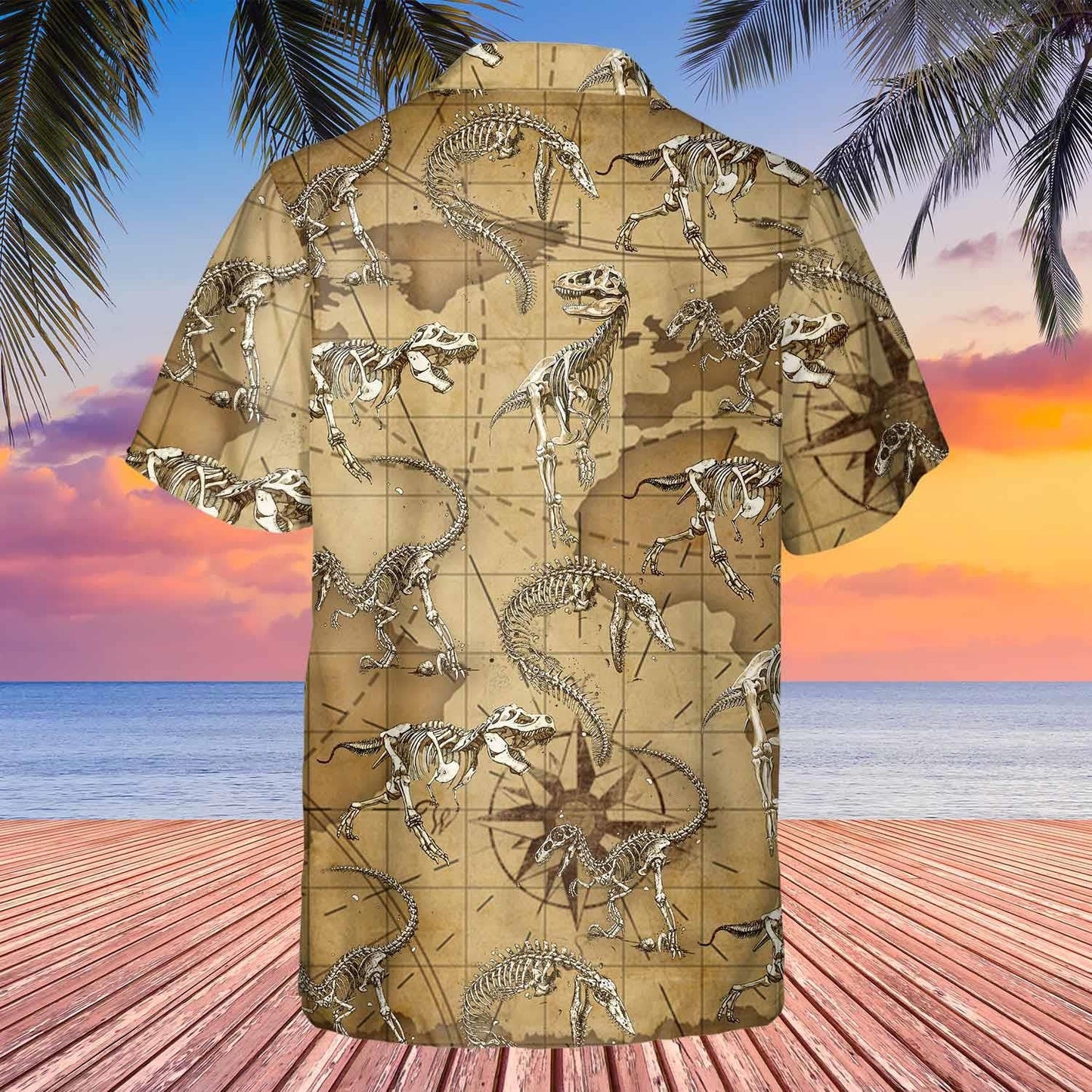 Love Dinosaurs Vintage World Map Pattern Hawaiian Shirt,Hawaiian Shirt Gift, Christmas Gift