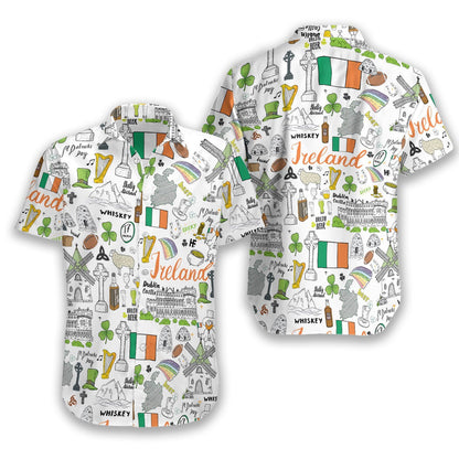 Marvellous Design Hawaiian Shirt I Love Ireland Doodle,Hawaiian Shirt Gift, Christmas Gift