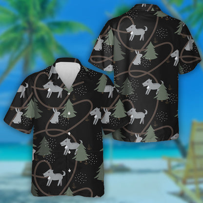 Giorriacha Liath Agus Mac Tíre san Fhoraois Cúlra Dubh Léine Haváí, Bronntanas Léine Haváíais, Bronntanas Nollag