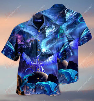 Always Believe In Dragon Short Hawaiian Shirt Ocean Aloha Shirt Tactical Hawaiian Shirt Hawaiian Shirt Pattern, Hawaiian Shirt Gift, Christmas Gift