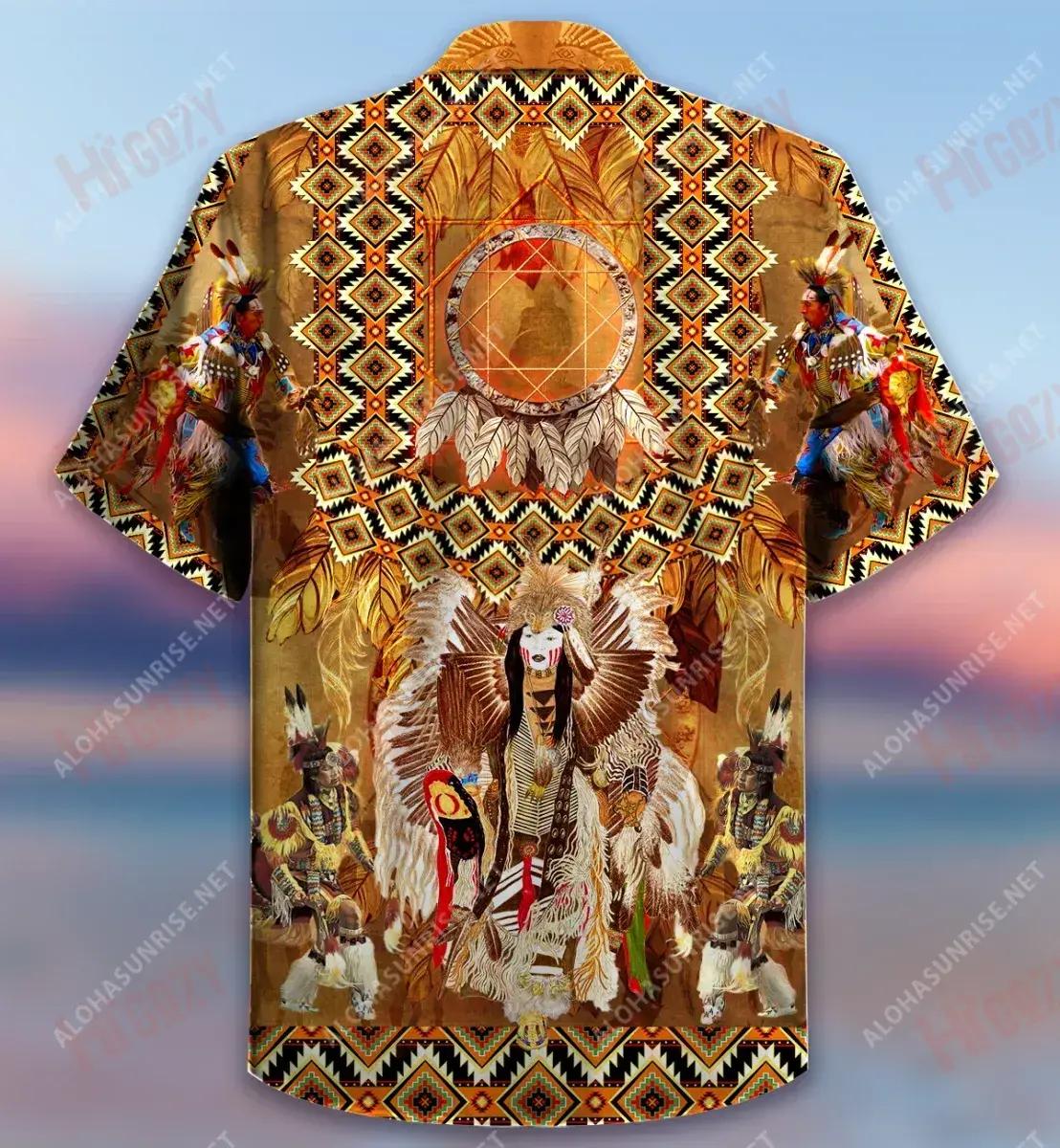 Proud Native American Powwow Vintage Short Sleeve Shirt Ocean Hawaiian T Shirts Tactical Hawaiian Shirt Hawaiian Shirts For Men, Hawaiian Shirt Gift, Christmas Gift