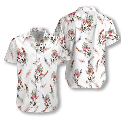 Labrador Retriever Boho Chic Dogs White Background Hawaiian Shirt, Hawaiian Shirt Gift, Christmas Gift