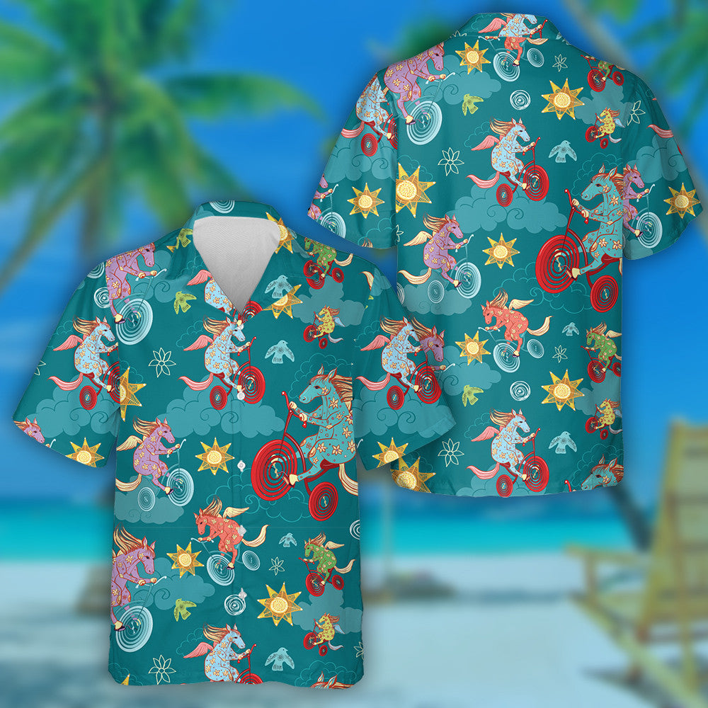 Fantasy Horses Pegasus Rothair ar Rothair San Spéir Léine Haváí, Bronntanas Léine Haváíais, Bronntanas Nollag