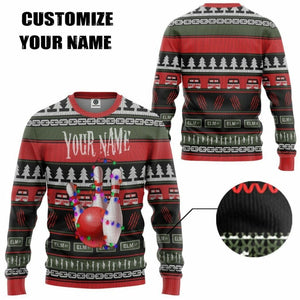 3D Custom Bowling Ugly Christmas Tshirt Hoodie Apparel