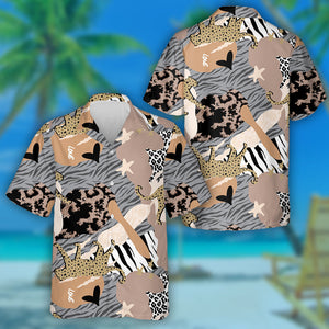 Abstract Animal Skins Leopards And Geometric Shapes Hawaiian Shirt, Hawaiian Shirt Gift, Christmas Gift