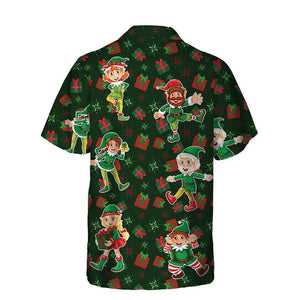 Merry Christmas Elf Party Cartoon Themed Hawaiian Shirt,Hawaiian Shirt Gift, Christmas Gift