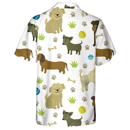 Cartoon Poodle Dog Bobtail And Chihuahua Hawaiian Shirt, Hawaiian For Gift