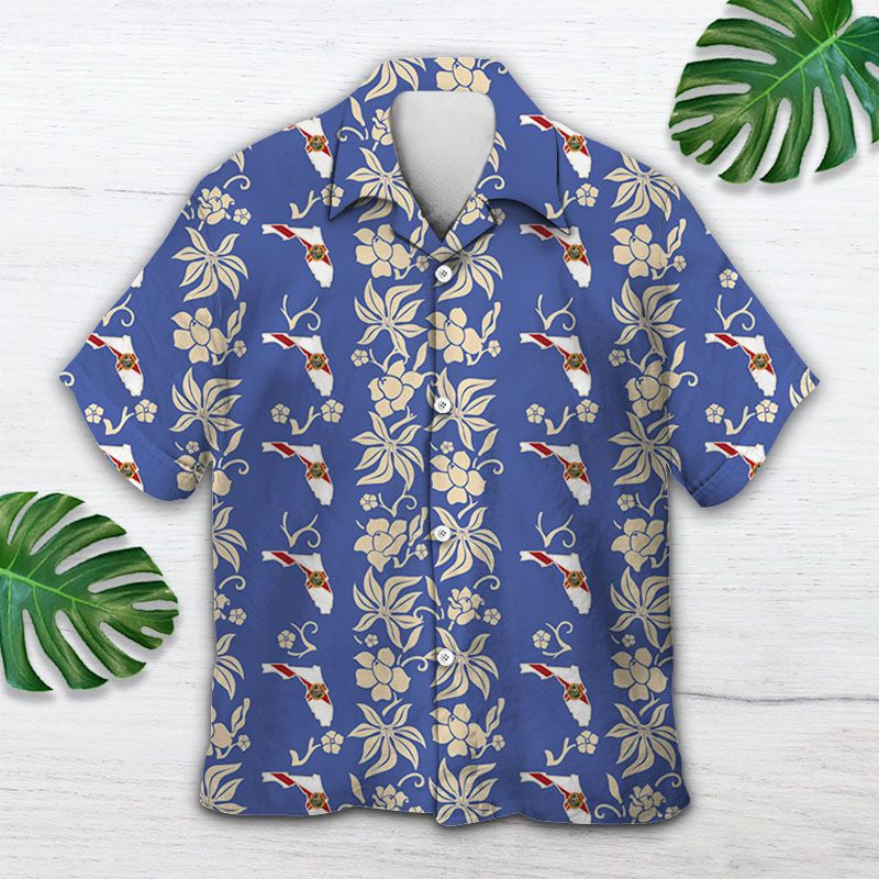 Vivid Flower Gift For Florida Lover Pattern Hawaiian Shirt, Hawaiian Shirt Gift, Christmas Gift