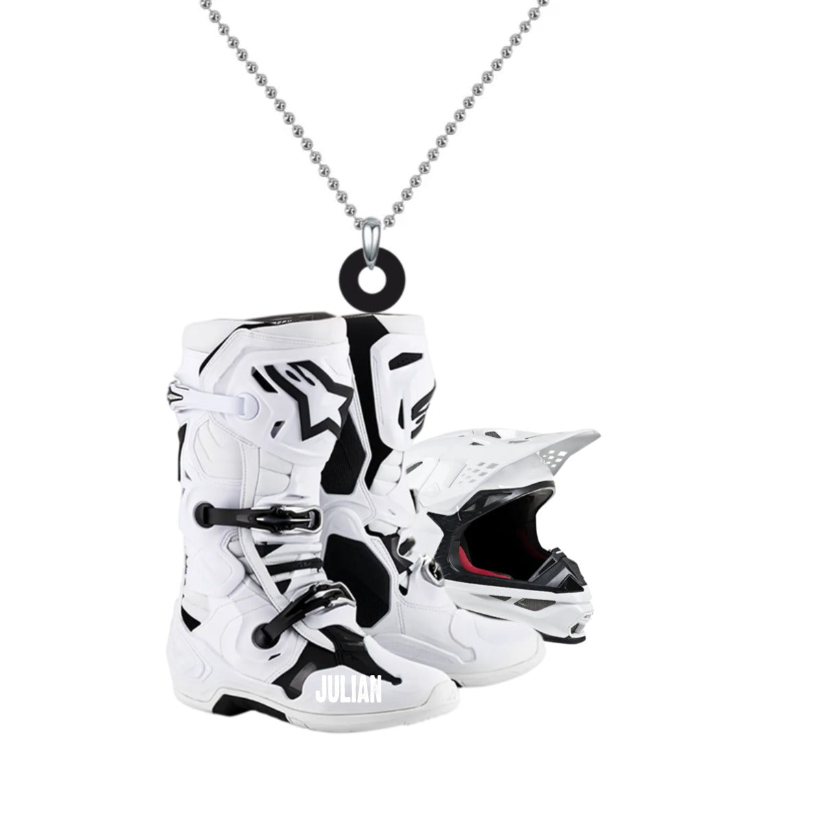 Buataisí Motocross Pearsantaithe Ornáid Crochta Gluaisteán, Buataisí Motocross Ornáid clogad, Maisiú na Nollag