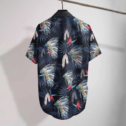 Native Tropical Leaf With Mexican Headband Hawaiian Shirt,Hawaiian Shirt Gift, Christmas Gift