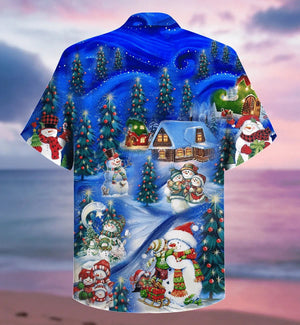 Design Hawaiian Shirt Chilling With My Snowmies Christmas, Hawaiian Shirt Gift, Christmas Gift