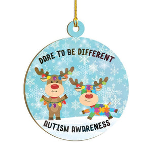 Autism Awareness Dare To Be Different Ornament, Christmas Ornament Gift, Christmas Gift, Christmas Decoration