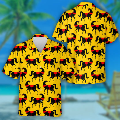 Black Horse National Folk Craft Texture Hawaiian Shirt, Hawaiian Shirt Gift, Christmas Gift