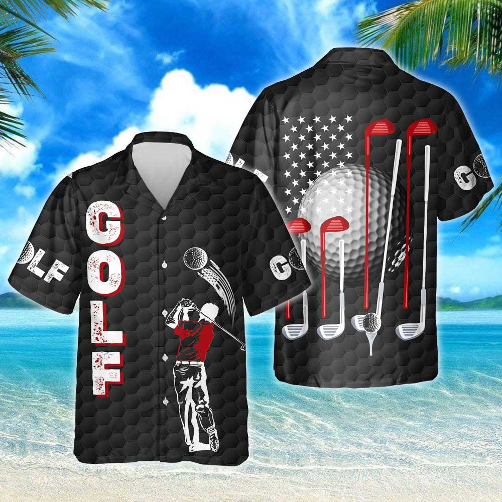 Playing Golf Golfer American Summer Vibes Hawaiian Shirt,Hawaiian Shirt Gift, Christmas Gift