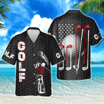Playing Golf Golfer American Summer Vibes Hawaiian Shirt,Hawaiian Shirt Gift, Christmas Gift