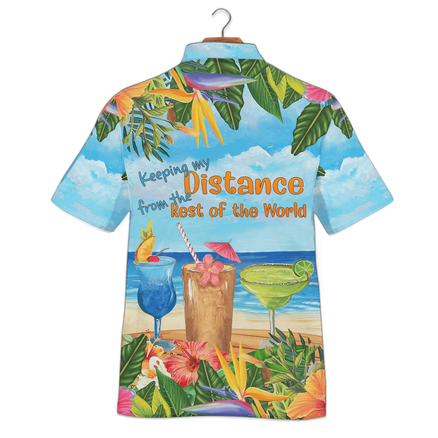 Margarita Cocktail And Blue Sky Design Hawaiian Shirt,Hawaiian Shirt Gift, Christmas Gift