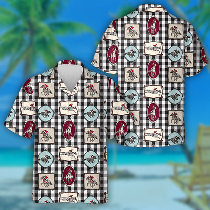 The Running Beautiful Horse And Rider Portrait Hawaiian Shirt, Hawaiian Shirt Gift, Christmas Gift