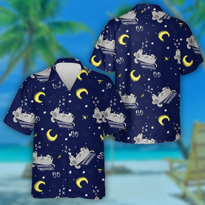 Cartoon Cute Dog Sleeping Isolated Background Hawaiian Shirt, Hawaiian Shirt Gift, Christmas Gift