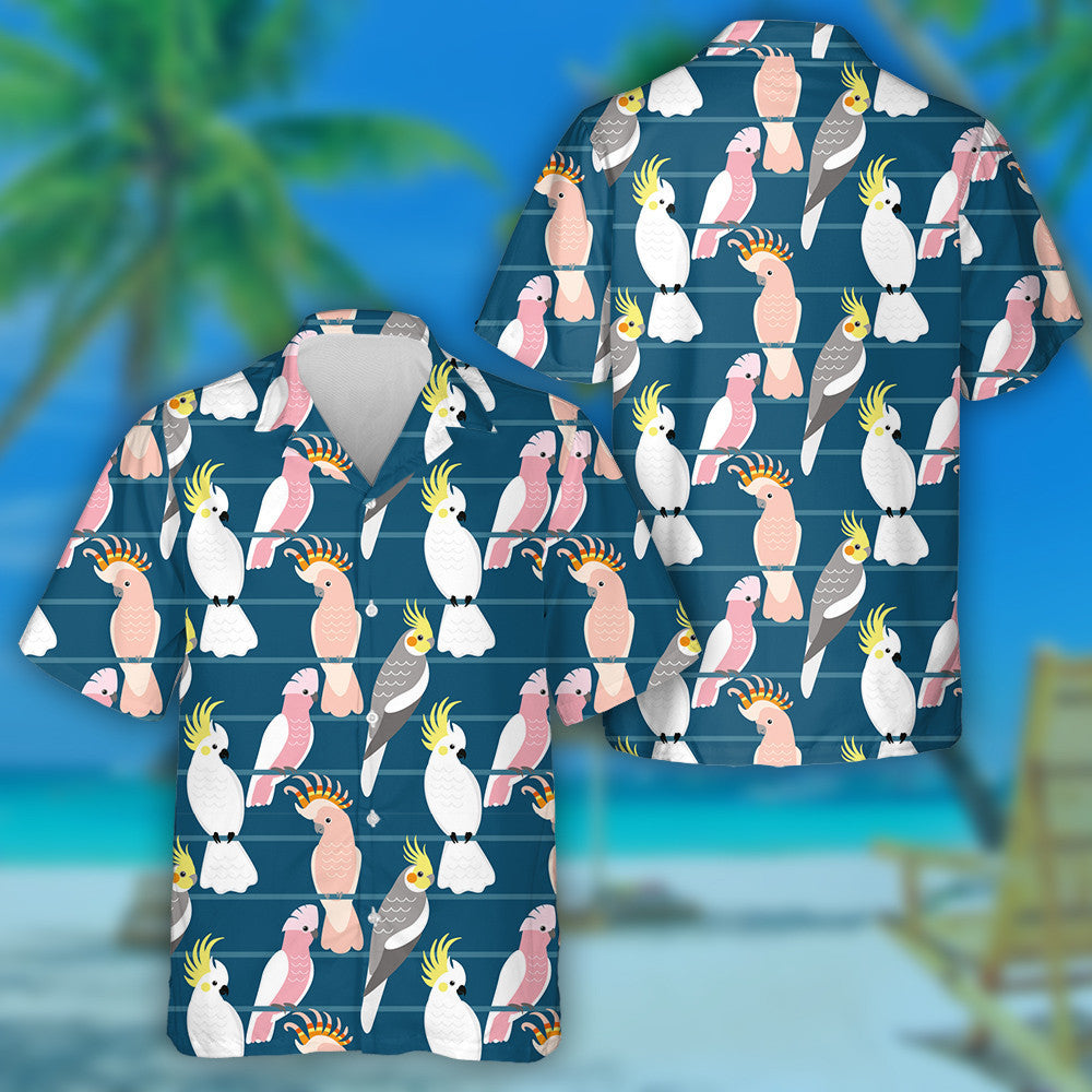 Parrot Éan Gleoite ildaite ag Suí ar Chúlra Gorm Léine Haváís, Bronntanas Léine Haváíais, Bronntanas Nollag