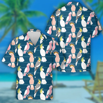 Parrot Éan Gleoite ildaite ag Suí ar Chúlra Gorm Léine Haváís, Bronntanas Léine Haváíais, Bronntanas Nollag