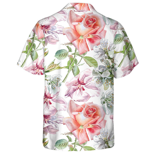 Brainsí Bláthanna Rósanna Bándearg Oráiste Uiscedhath Dearadh Ealaíne Léine Haváís, Bronntanas Léine Haváís, Bronntanas Nollag