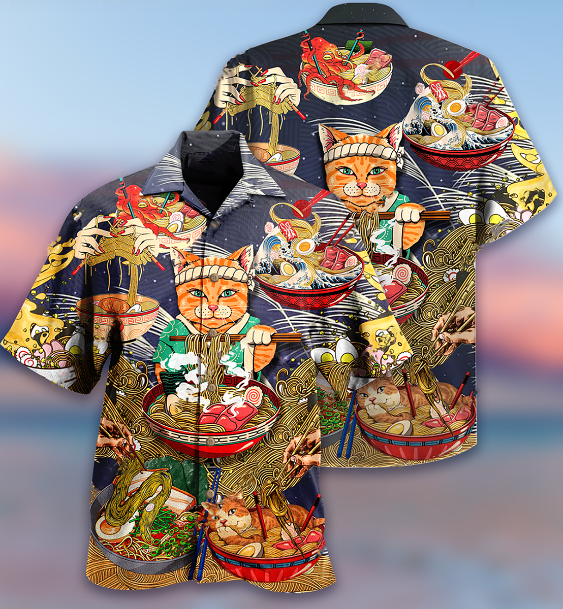 Cats Eating Lovely - Hawaiian Shirt, Hwaiian For Gift