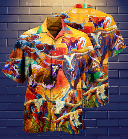 Buffalo Beautiful Painting - Hawaiian Shirt,Hawaiian Shirt Gift, Christmas Gift