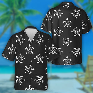 Sketch Of Turtles And Sea Shells Hawaiian Shirt,Hawaiian Shirt Gift, Christmas Gift