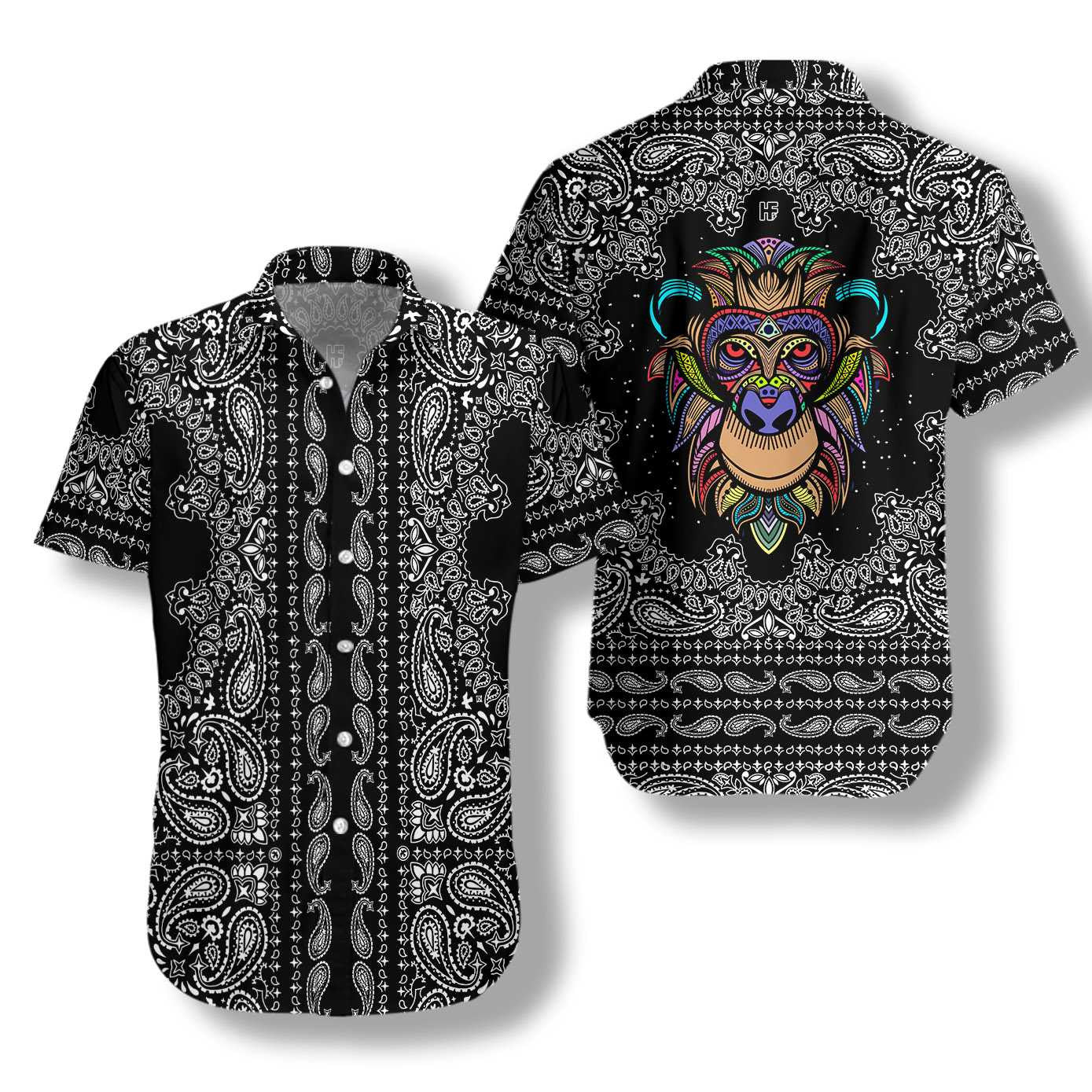 Black And White Paisley Texture Design Hawaiian Shirt, Hawaiian For Gift