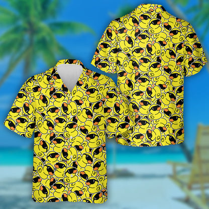 Rubber Duck Sunglasses Shower Bath Cartoon Hawaiian Shirt,Hawaiian Shirt Gift, Christmas Gift