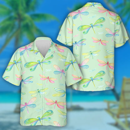 Bright Flying Dragonfly Blue And Turquoise Colors Hawaiian Shirt, Hawaiian Shirt Gift, Christmas Gift