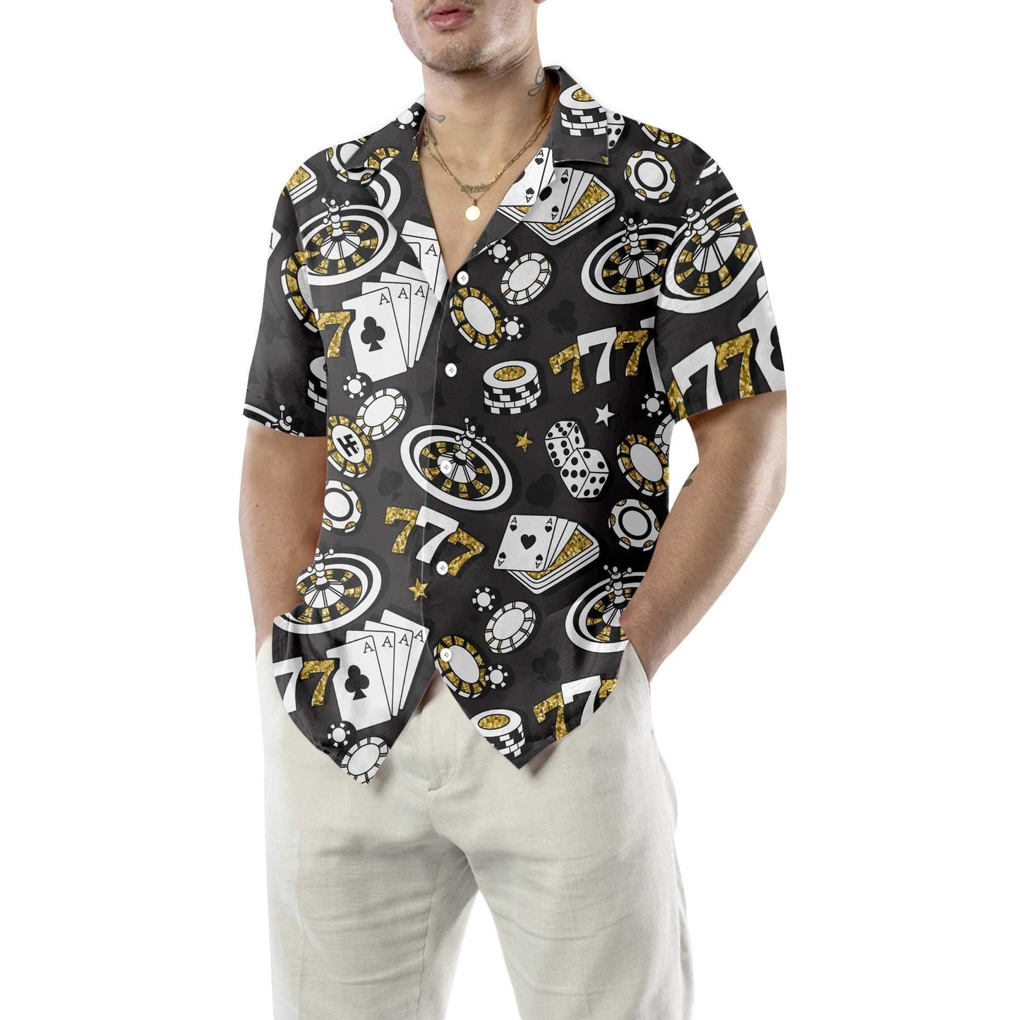 Playing Chip Cards Poker Design Hawaiian Shirt,Hawaiian Shirt Gift, Christmas Gift