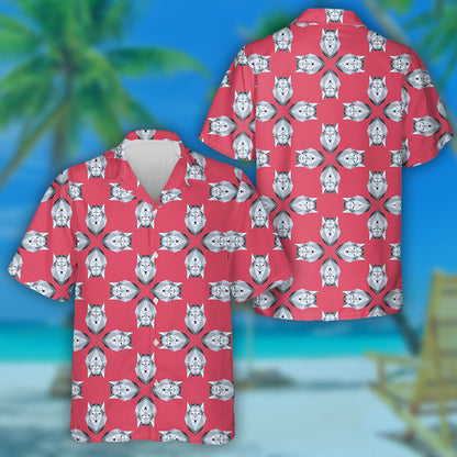 Animal Wolf Geometry Low Poly Design Hawaiian Shirt, Hawaiian Shirt Gift, Christmas Gift