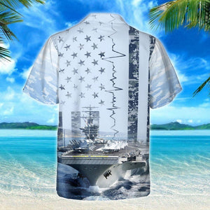 Appealing U.S.Navy Aircraft Carrier Design Hawaiian Shirt, Hawaiian For Gift
