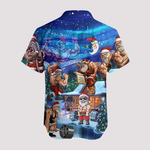 Funny Design Hawaiian Shirt Christmas Workout Santa Muscle, Hawaiian Shirt Gift, Christmas Gift