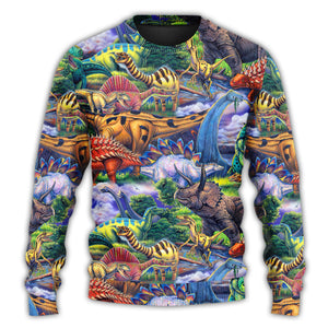 Dinosaur Art Coloful Style Ugly Christmas Sweater, Christmas Gift, Gift Christmas 2024