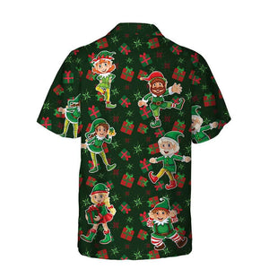 Merry Christmas Elf Party Cartoon Themed Hawaiian Shirt, Hawaiian Shirt Gift, Christmas Gift