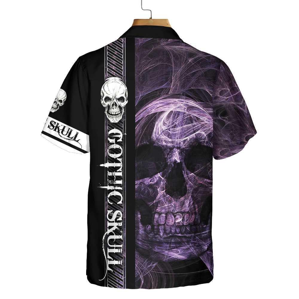 Gothic Skull Purple Smoke Skull Themed Hawaiian Shirt,Hawaiian Shirt Gift, Christmas Gift