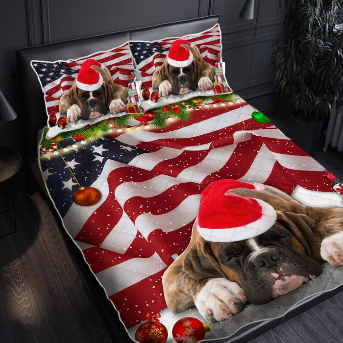 Boxer Dog Christmas Quilt Bedding Set Bedroom Set Bedlinen 3D, Bedding Christmas Gift,Bedding Set Christmas