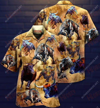 Ná praiseach leis an Tarbh Léine Haváise Unisex Muinchille Aigéin Gearr Muinchille Oirbheartaíochta Léinte haváís Léinte Greannmhar haváíais, Bronntanas Léine Haváís, Bronntanas Nollag