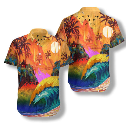 Stunning Landscape Of Beach At Sunset Design Hawaiian Shirt, Hawaiian Shirt Gift, Christmas Gift