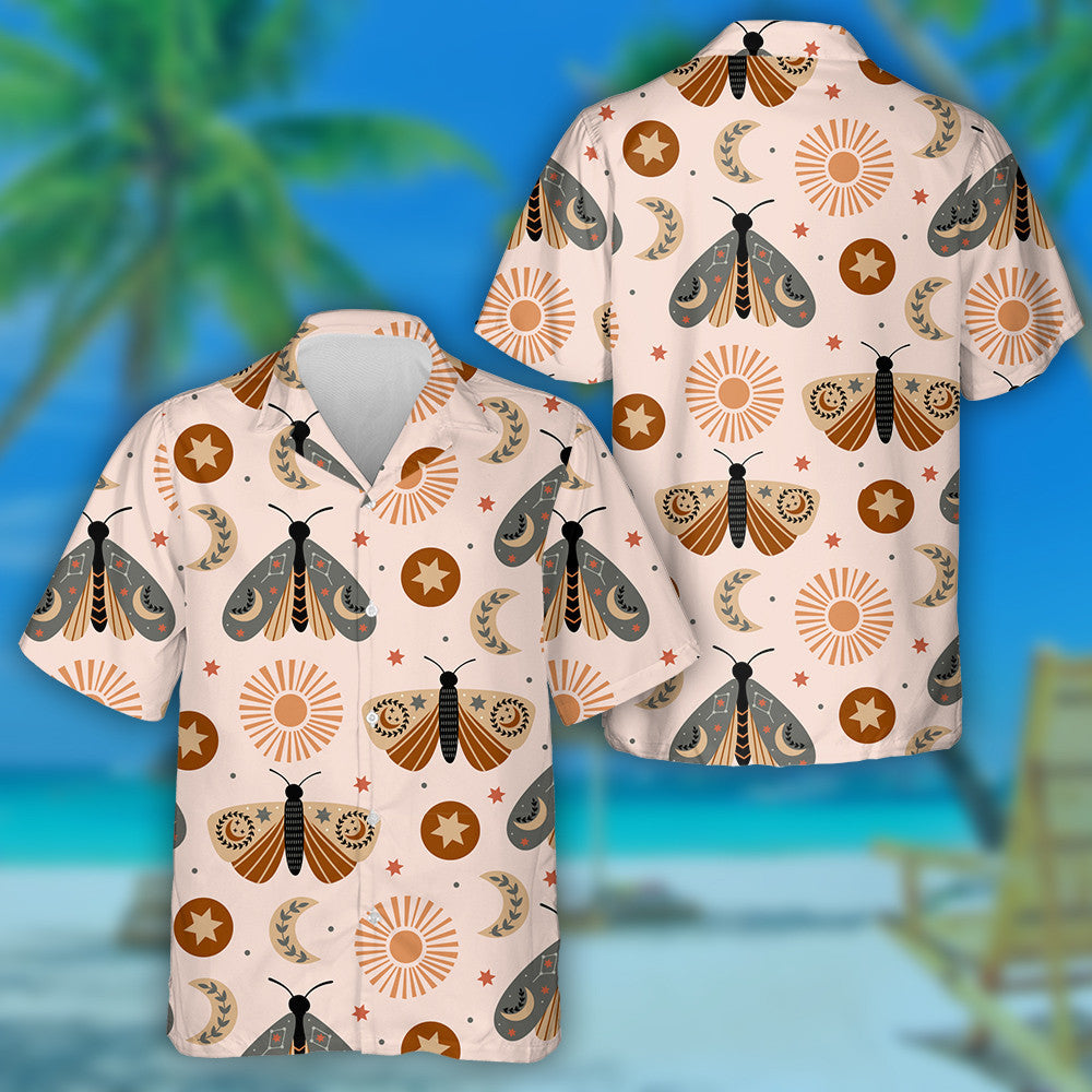 Theme Celestial Butterfly Moon And Sun Hawaiian Shirt,Hawaiian Shirt Gift, Christmas Gift