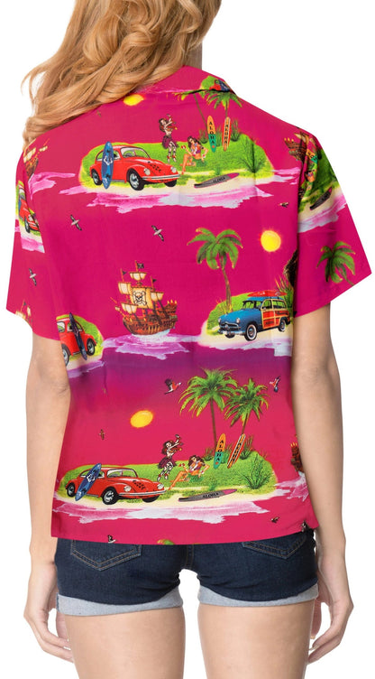 Cool Breast Cancer Pink Scenic Beach Hawaiian Aloha Tropical Design Hawaiian Shirt,Hawaiian Shirt Gift, Christmas Gift