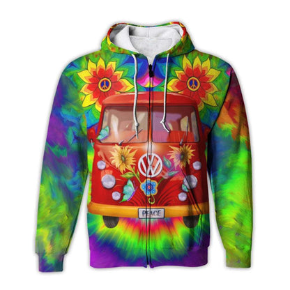 Hippie Bus Flower Theme Pretty Ornamental Hawaiian Shirt,Hawaiian Shirt Gift, Christmas Gift