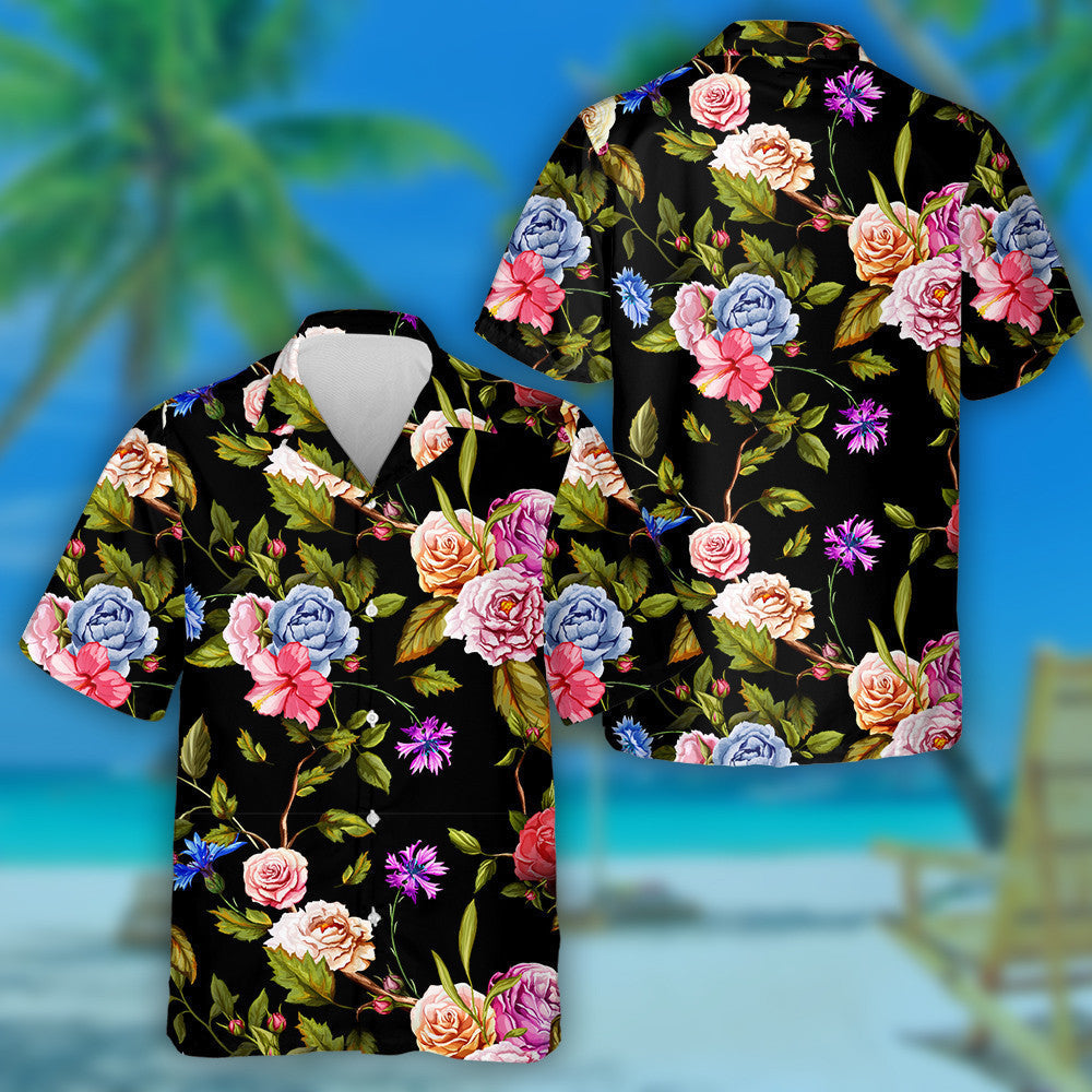 Bláth Carnation Roses Colorful Peonies Brainsí Peonies Dearadh Ealaíne Léine Haváís, Bronntanas Léine Haváís, Bronntanas Nollag