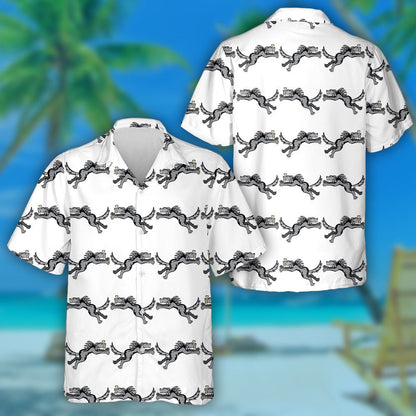 Cartoon Characters Big Grey Running Wolf Hawaiian Shirt, Hawaiian Shirt Gift, Christmas Gift