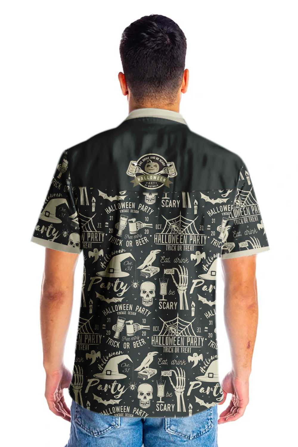 Theme Retro Halloween Beer Party Colorful Hawaiian Shirt,Hawaiian Shirt Gift, Christmas Gift